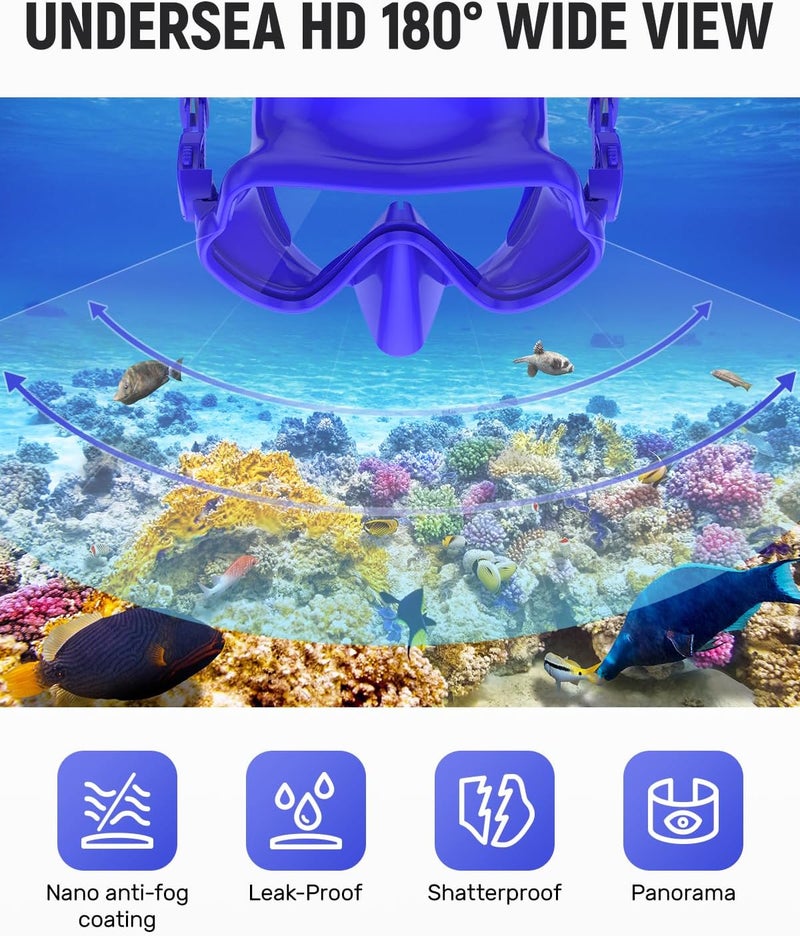 W WSTOO WSTOO Frameless Swim Goggles with Nose Cover for Adults, Panoramic Anti-Glare & Anti-Fog Tempered Glass Lenses, and Perfect Seal Food-Grade Silicone Skirt, Suitable for Snorkelling and Diving - Image 5